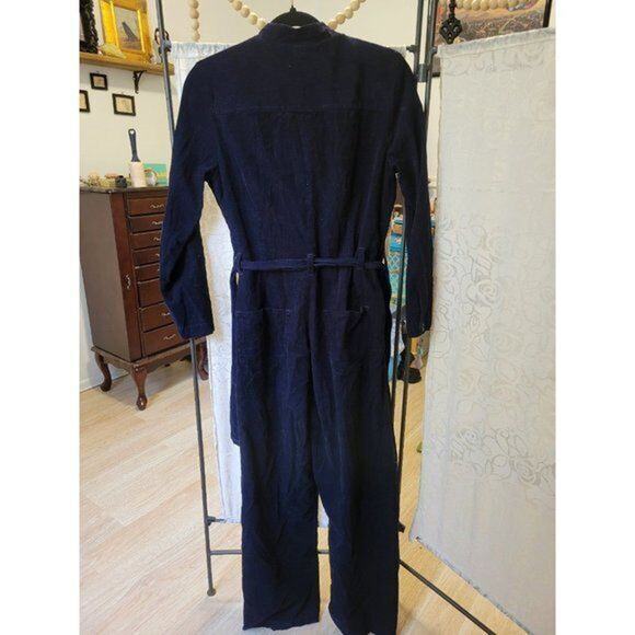 RTR Sz 38 US 6 A.P.C dark navy blue corduroy Justine jumpsuit 1 PC long sleeve - Picture 7 of 9
